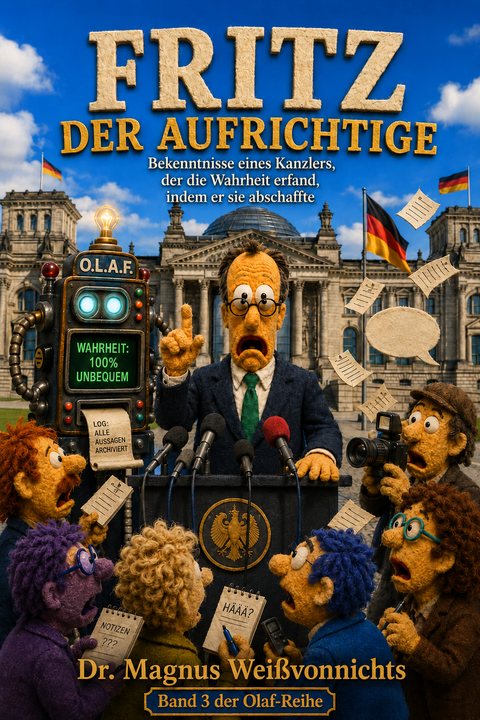 Buchcover: Fritz der Aufrichtige – Bekenntnisse eines Kanzlers, der die Wahrheit erfand, indem er sie abschaffte